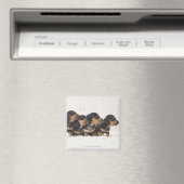 Vier Mini Dachshund Magneet (Insitu (Vaatwasser))