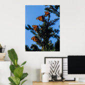 Vier Monarch Butterflies Print (Thuiskantoor)