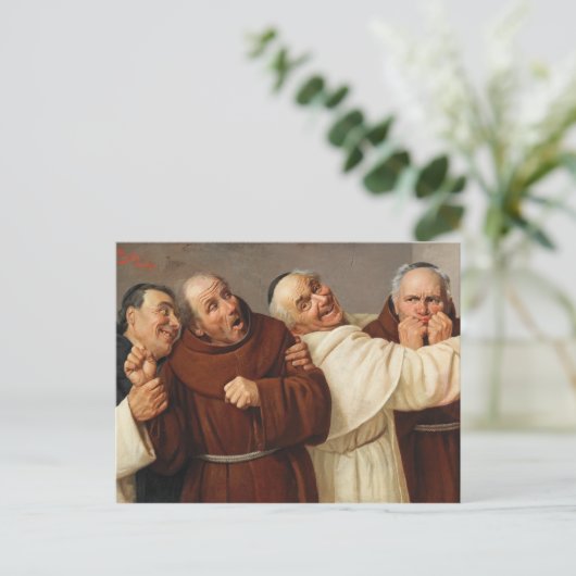 Vier monniken, c. 1884, ingediend door Claudio Rin Briefkaart (Staand voorkant)