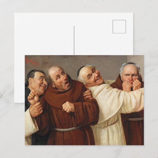 Vier monniken, c. 1884, ingediend door Claudio Rin Briefkaart (Voorkant / Achterkant)
