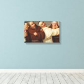 Vier monniken, ca. 1884 door Claudio Rinaldi Canvas Afdruk (Insitu (Houten vloer))