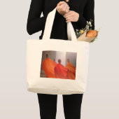 Vier monniken op tempelstappen grote tote bag (Voorkant (product))