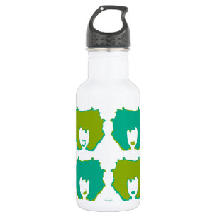 VIER MOODS IN BLAUWGROEN EN GROEN WATERFLES