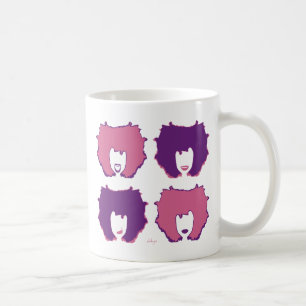 VIER MOODS IN PINK EN PAARS KOFFIEMOK