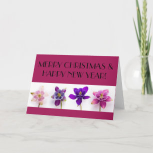 Vier Mooie Orchidee, het Wenskaart van Kerstmis Feestdagen Kaart
