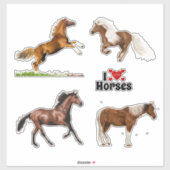 Vier mooie paarden sticker (Vel)