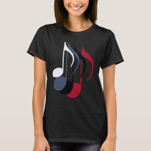 Vier muzieknoten t-shirt