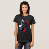 Vier muzieknoten t-shirt (Voorkant volledig)