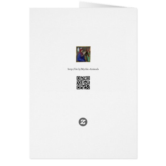 Vier mythologische dragons Sepia Notecard (Achterkant)