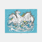 vier mythologische zeepaarden fleece deken (Voorkant (Horizontaal))