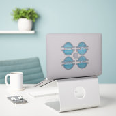 Vier naam aanpasbare ZigZag Pasen Eieren Stickers (Laptop op bureau)
