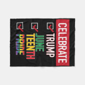 Vier naamplaat selectievakje Trump Juneteenth Prou Fleece Deken (Voorkant (Horizontaal))