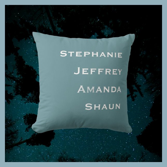 Vier Namen Poeder Blauw en Wit Vierkant Kussen (Creator heeft geüpload)