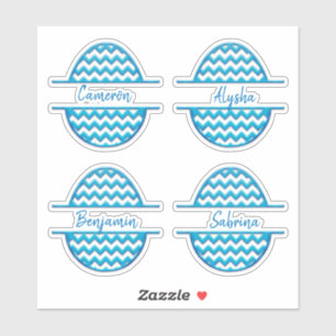 Vier namen  ZigZag Paaseieren Stickers