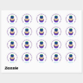 Vier Nationale Blueberry Muffin Dag Ronde Sticker (Vel)