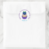 Vier Nationale Blueberry Muffin Dag Ronde Sticker (Tas)