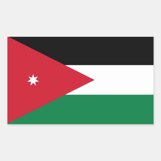 VIER Nationale vlag van Jordanië Rechthoekige Sticker (Voorkant)