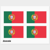 VIER Nationale vlag van Portugal Rechthoekige Sticker (Vel)