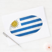 VIER Nationale vlag VAN Uruguay Ovale Sticker (Envelop)