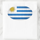 VIER Nationale vlag VAN Uruguay Ovale Sticker (Tas)