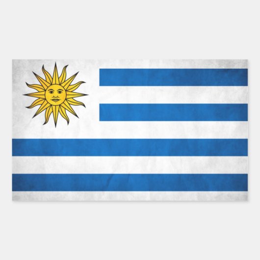 VIER Nationale vlag VAN Uruguay Rechthoekige Sticker (Voorkant)