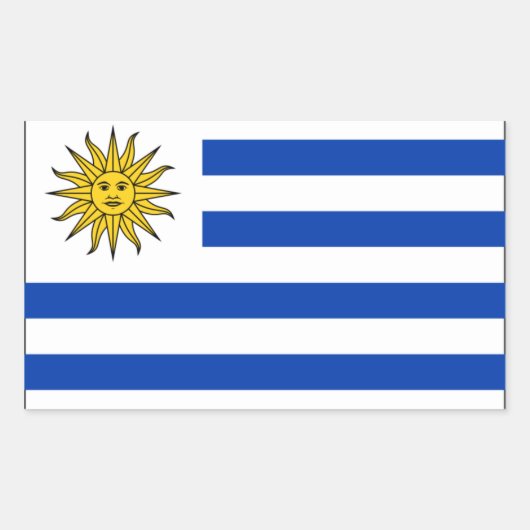 VIER Nationale vlag VAN Uruguay Rechthoekige Sticker (Voorkant)