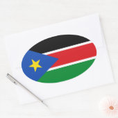 VIER Nationale vlag van Zuid-Sudan Ovale Sticker (Envelop)