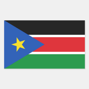 VIER Nationale vlag van Zuid-Sudan Rechthoekige Sticker