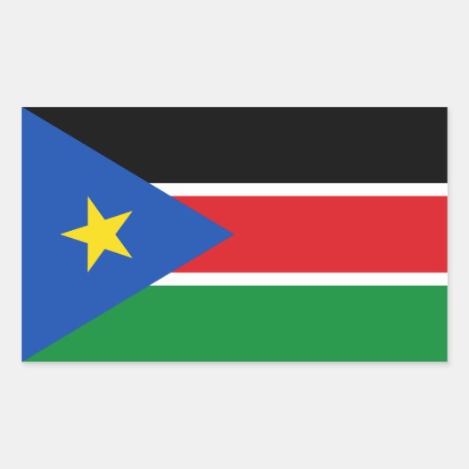 VIER Nationale vlag van Zuid-Sudan Rechthoekige Sticker (Voorkant)