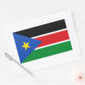 VIER Nationale vlag van Zuid-Sudan Rechthoekige Sticker (Envelop)