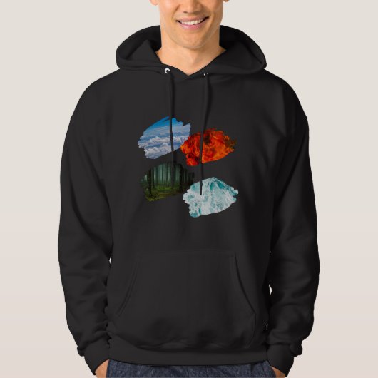 Vier natuur-elementen hoodie (Voorkant)