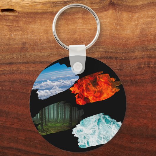 Vier natuur-elementen sleutelhanger (Voorkant)