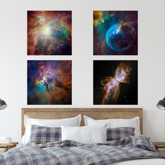 Vier Nebula foto's Muurkunst Sets (Slaapkamer)