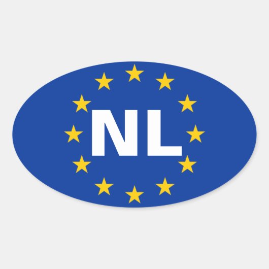 VIER Nederland "NL" Ovale Sticker (Voorkant)