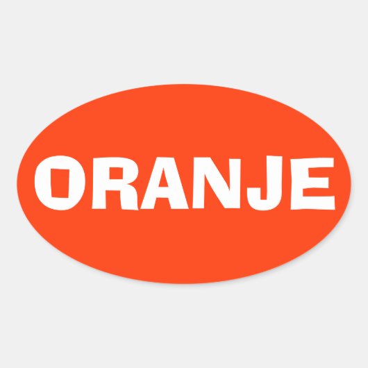 VIER Nederland "Oranje" Ovale Sticker (Voorkant)