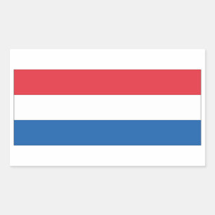 VIER Nederlandse Nationale Vlag Rechthoekige Sticker