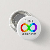 Vier Neurodiversiteit Autisme Acceptatie Regenboog Ronde Button 3,2 Cm (Voorkant /achterkant)