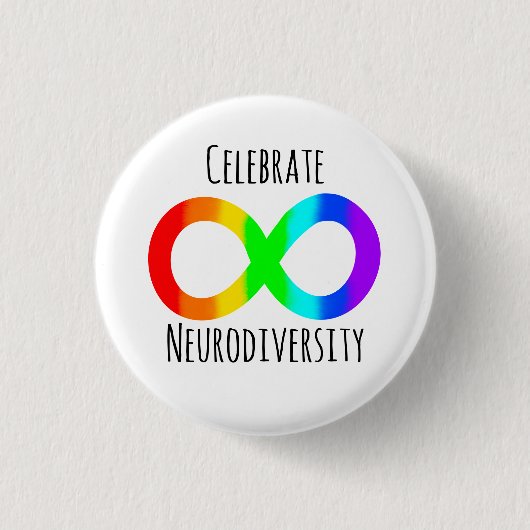 Vier Neurodiversiteit Autisme Acceptatie Regenboog Ronde Button 3,2 Cm (Voorkant)