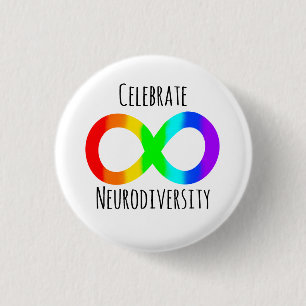 Vier Neurodiversiteit Autisme Acceptatie Regenboog Ronde Button 3,2 Cm