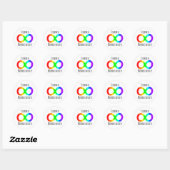 Vier Neurodiversiteit Autisme Acceptatie Regenboog Ronde Sticker (Vel)