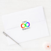 Vier Neurodiversiteit Autisme Acceptatie Regenboog Ronde Sticker (Envelop)