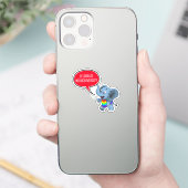 Vier Neurodiversity Elephant Typografie Sticker (Telefoon)