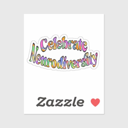 Vier Neurodiversity Rainbow Typografie Sticker (Vel)