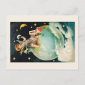 vier nieuw jaar met retro champagne, feestdagenkaart (Voorkant)