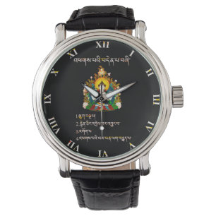 Vier Noble Truths Buddha-lessen in het Tibetaans Horloge