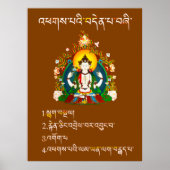 Vier Noble Truths Buddha-onderricht in het Tibetaa Poster (Voorkant)