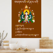 Vier Noble Truths Buddha-onderricht in het Tibetaa Poster (Keuken)