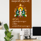 Vier Noble Truths Buddha-onderricht in het Tibetaa Poster (Thuiskantoor)