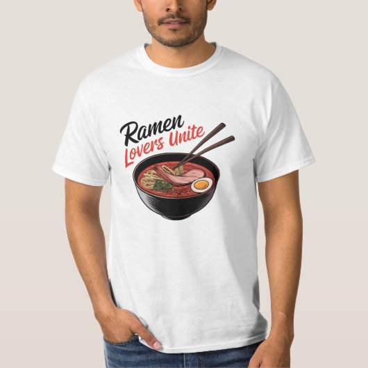 Vier Noodle Love met Ramen Design T-shirt (Voorkant)