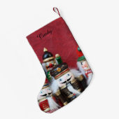 Vier nutcrackers groep kleine kerstsok (Achterkant (Hangend))